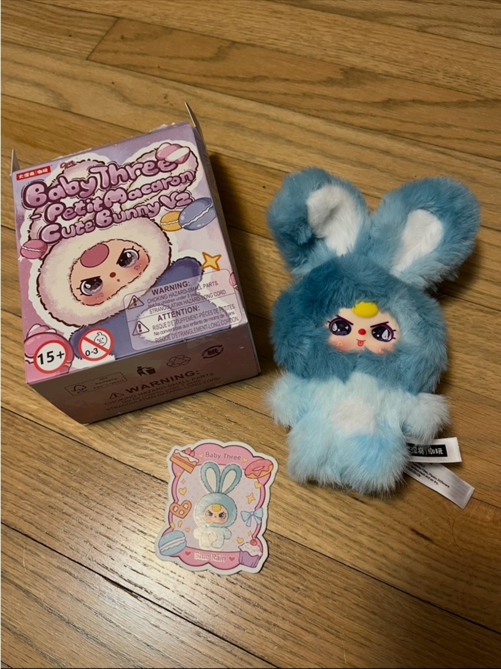 Baby Three Blue Bunny Plush Stuffed Animal